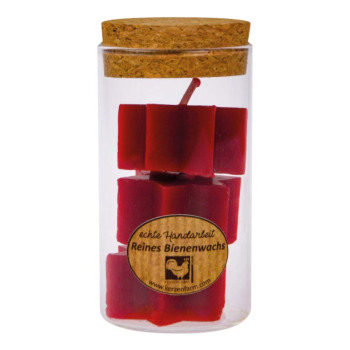 Bienenwachskerzen Stern im Glas - rot